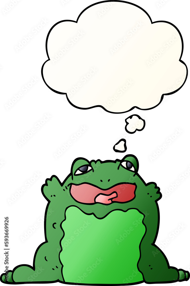 cartoon toad and thought bubble in smooth gradient style cartoon toad and thought bubble in smooth gradient style