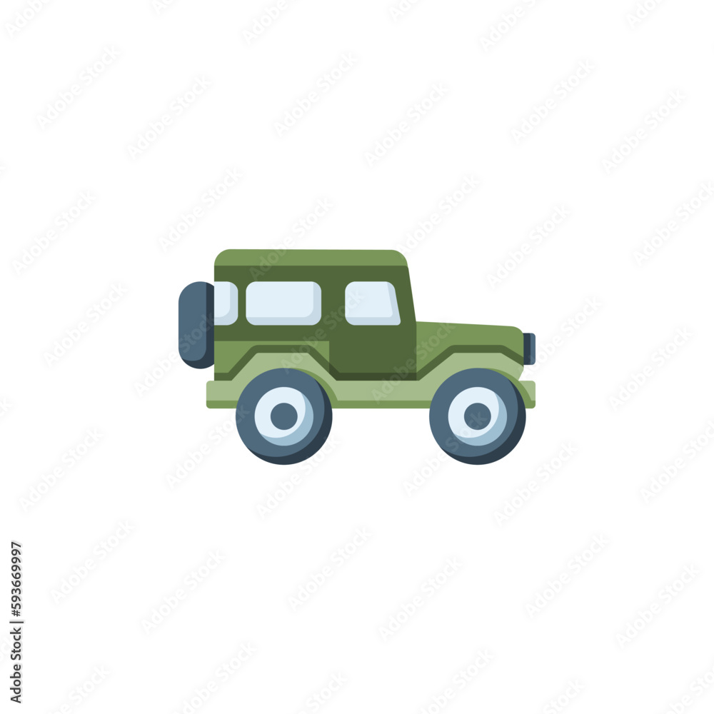 jeep vector icon. transportation and vehicle icon flat style. perfect use for icon, logo, illustration, website, and more. icon design color style