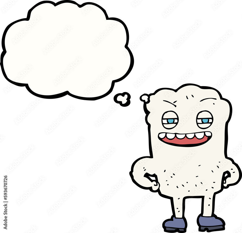cartoon happy tooth with thought bubble cartoon happy tooth with thought bubble