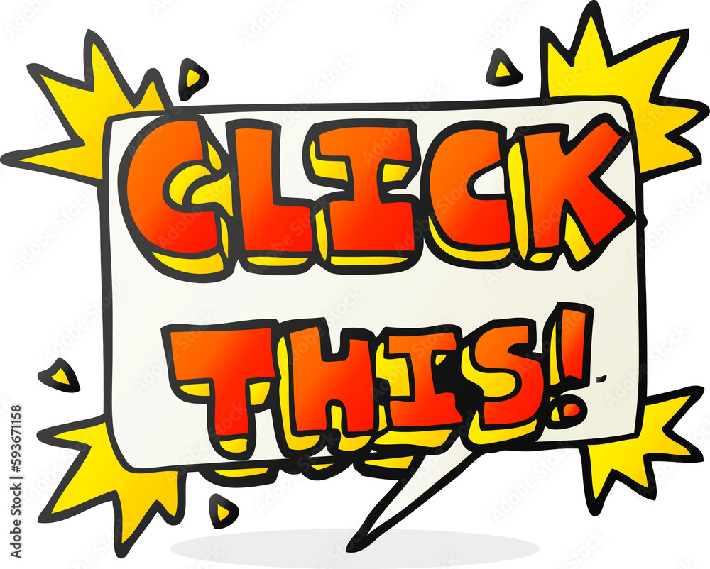 cartoon click here sign