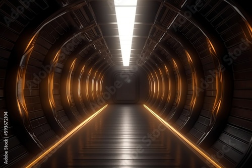 illustration, futuristic tunnel, ai generative © Jorge Ferreiro