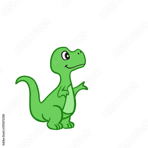 Cute green little dinosaur 