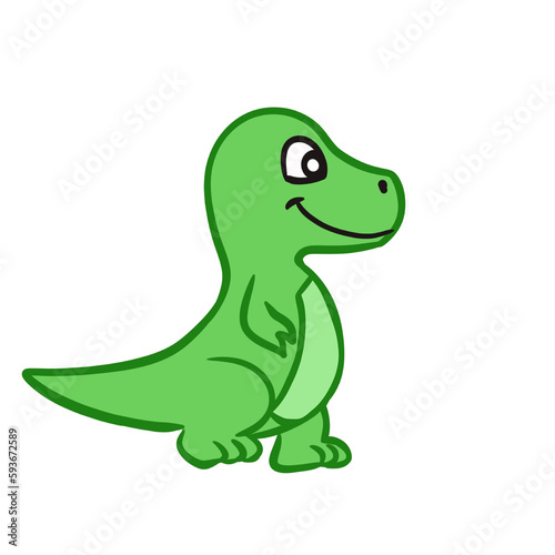 Cute little green dinosaur 