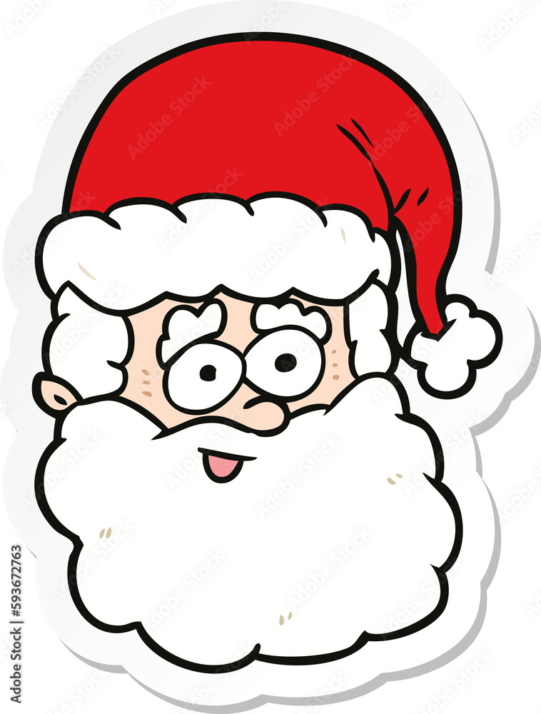 sticker of a cartoon santa claus sticker of a cartoon santa claus