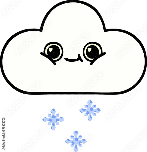 comic book style cartoon snow cloud