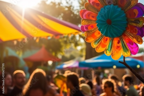 People at summer garden party generated with AI