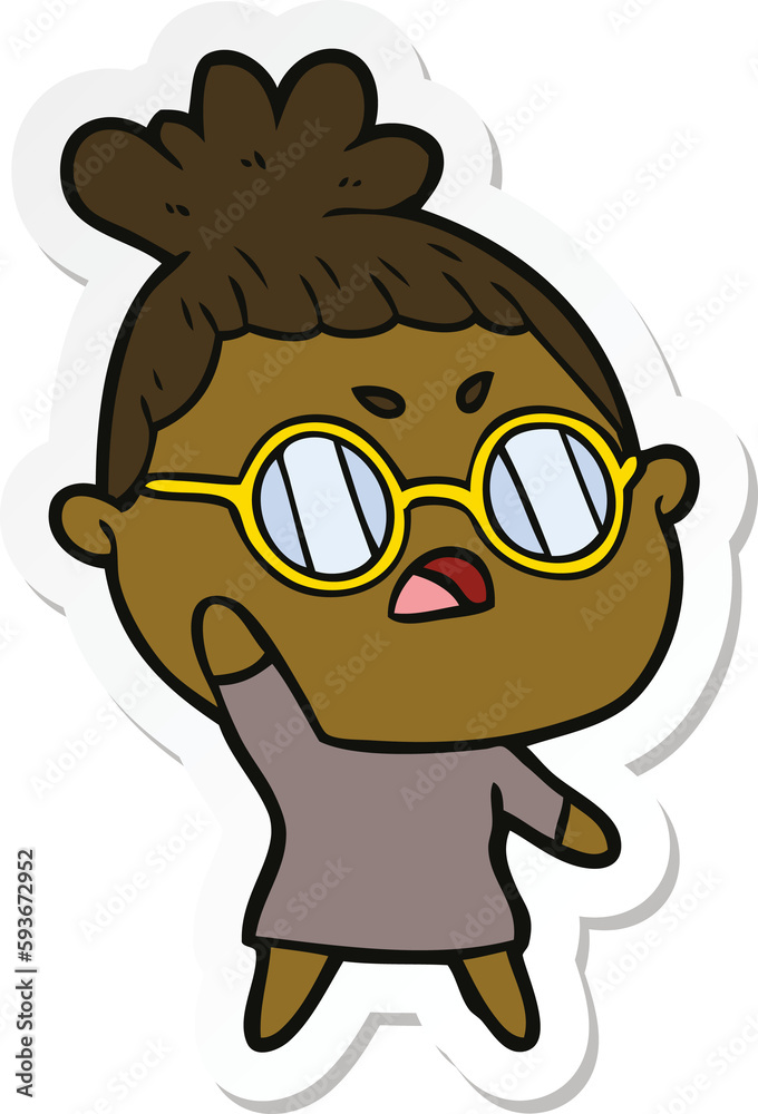 sticker of a cartoon annoyed woman