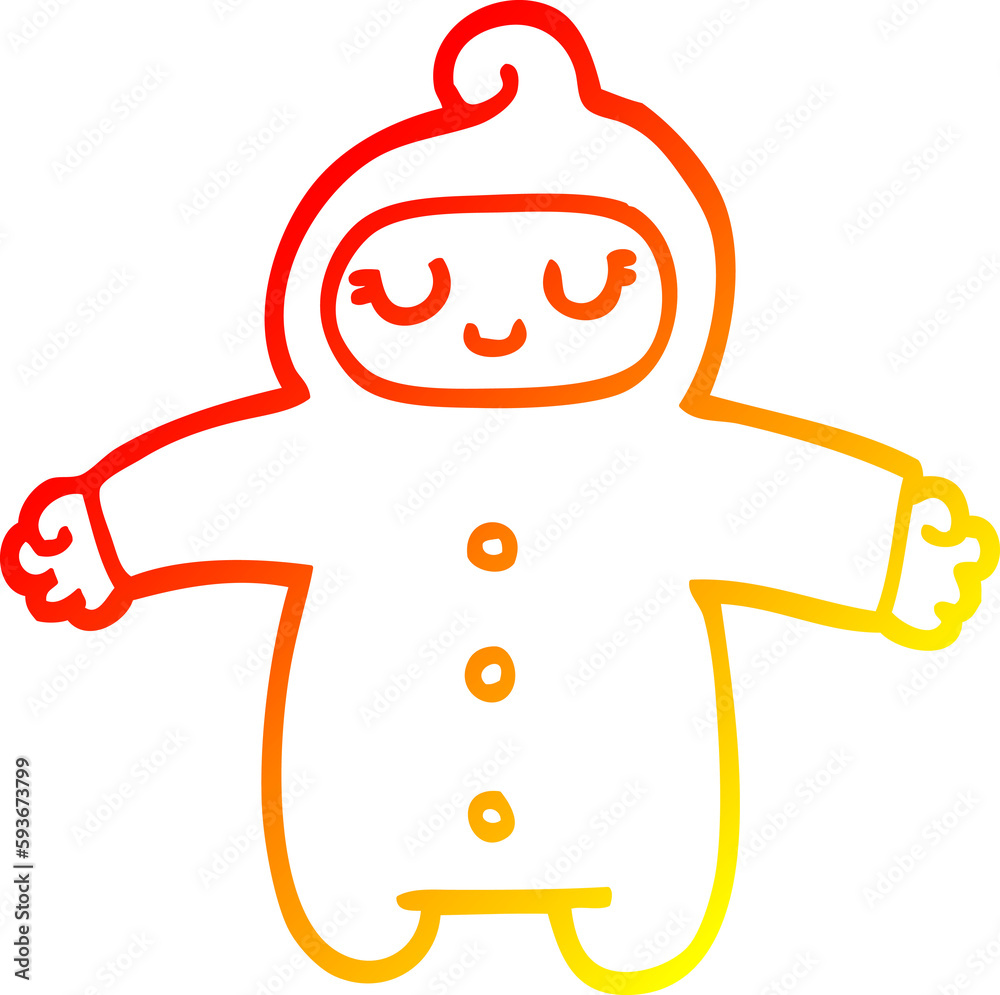 Obraz premium warm gradient line drawing cartoon baby