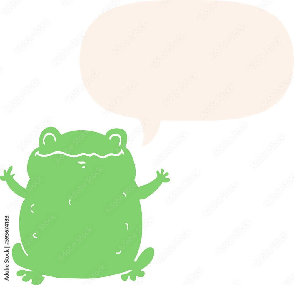 cartoon toad and speech bubble in retro style cartoon toad and speech bubble in retro style
