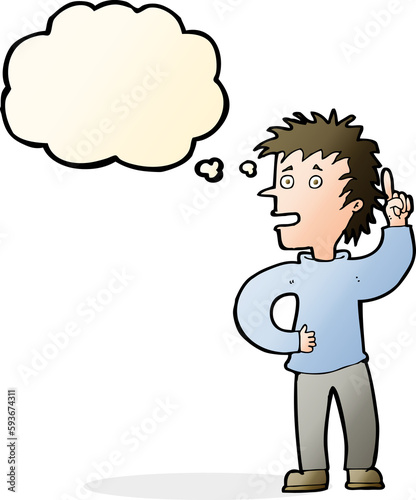 Wallpaper Mural cartoon boy with idea with thought bubble Torontodigital.ca