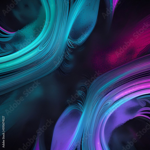 abstract web banner design,waves,Nacreous and Turquoise colors gradient with texture effect.Generative AI.