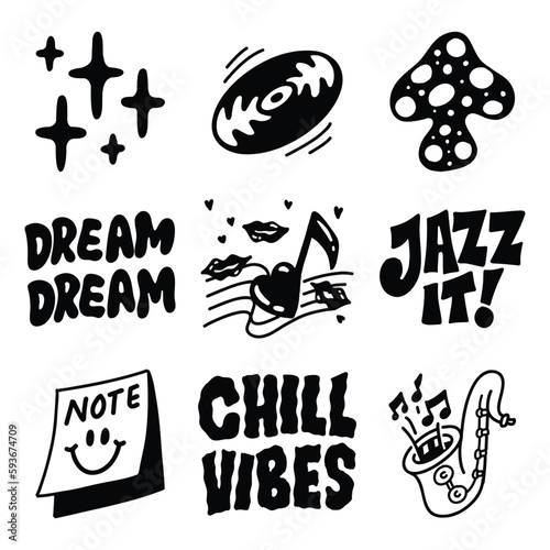 Set of illustration Hand drawing Doodles icons