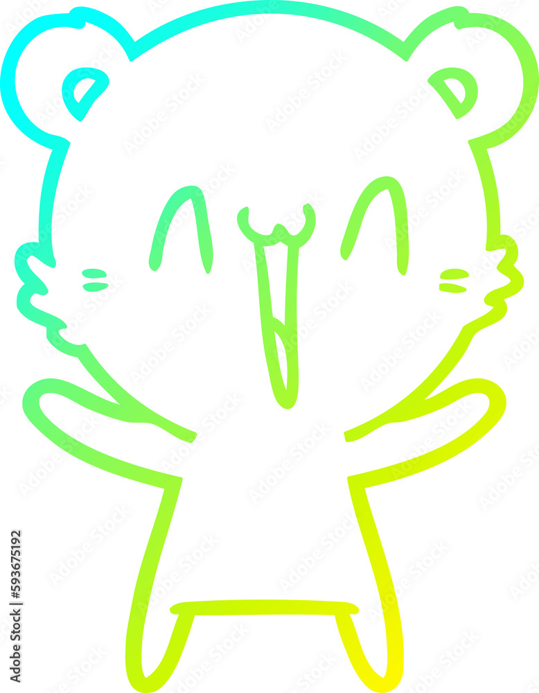 cold gradient line drawing happy bear cartoon cold gradient line drawing happy bear cartoon
