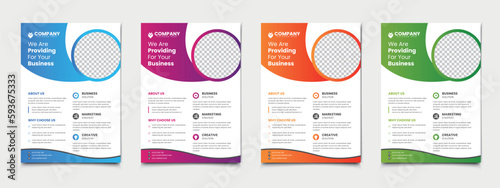 a bundle of 4 templates of a4 flyer, vector illustration template in A4 size, perfect for creative professional business, flyer in A4 template