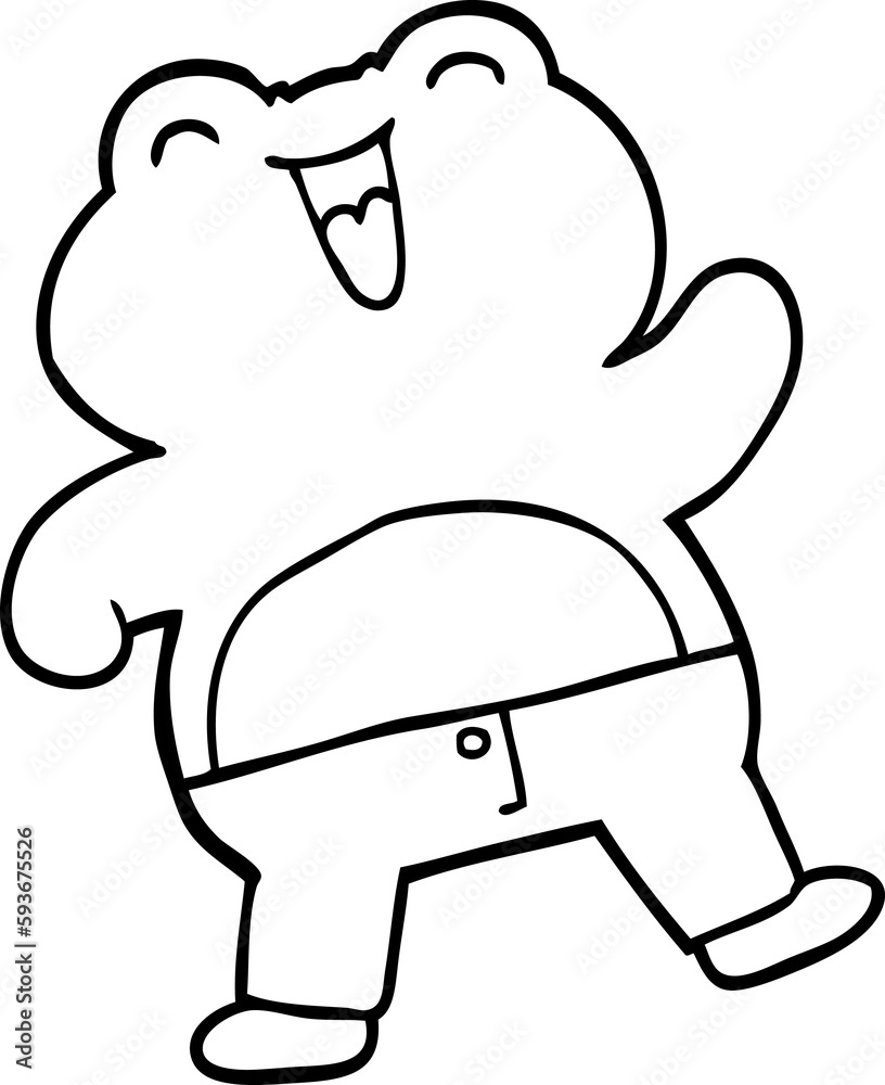 Fototapeta premium funny line drawing cartoon frog