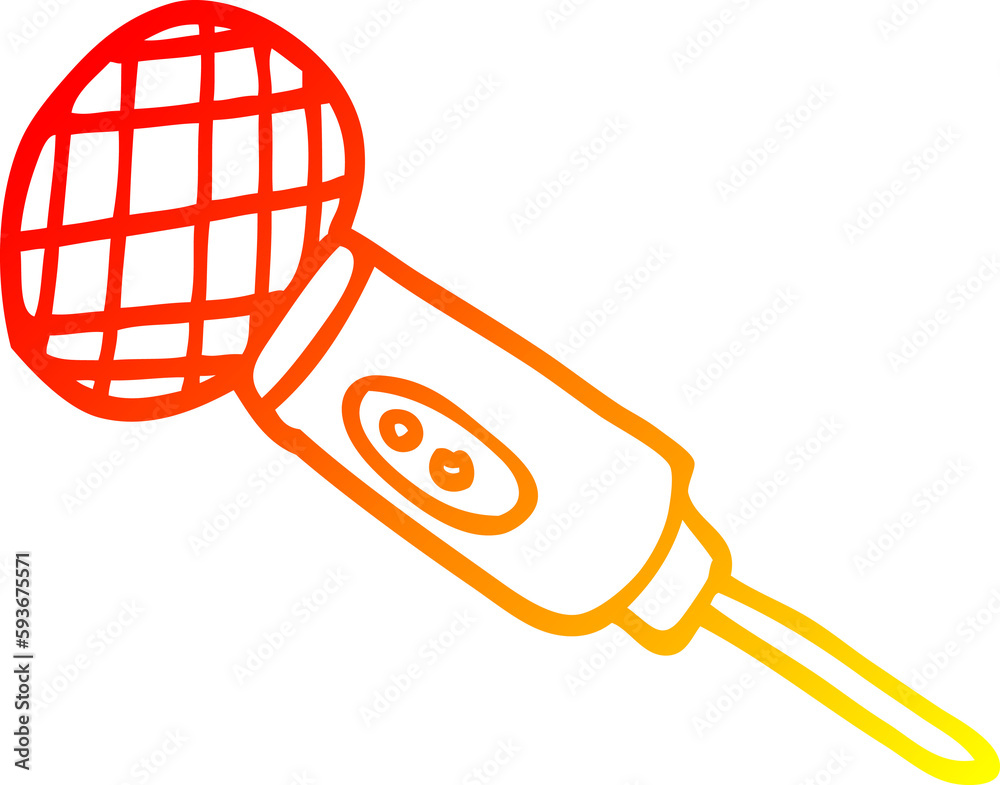 warm gradient line drawing cartoon microphone warm gradient line drawing cartoon microphone