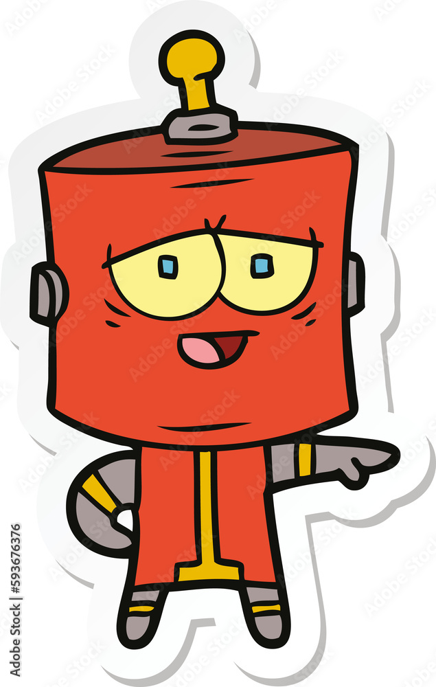 Fototapeta premium sticker of a cartoon robot