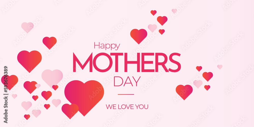 Happy Mother's Day Greeting. Flat Vector design.