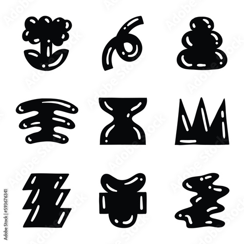 Set of illustration Hand drawing Shape icons