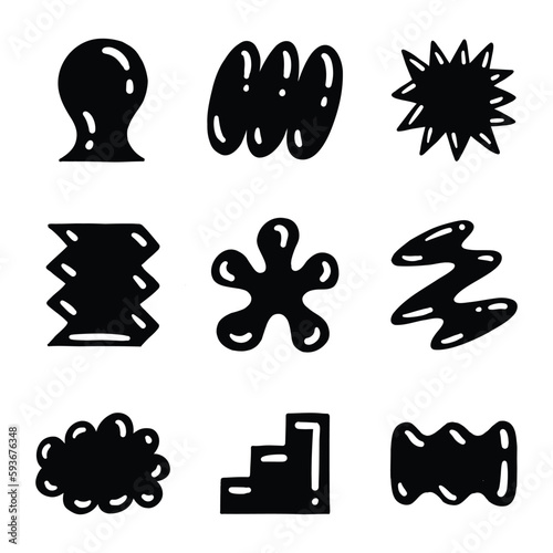 Set of illustration Hand drawing Shape icons