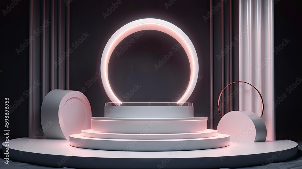 Abstract scene background. Product presentation, mock up, show cosmetic product, Podium, stage pedestal or platform. ai generative.
