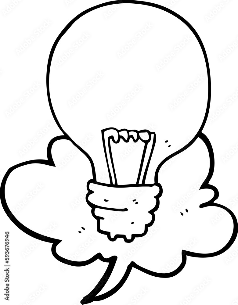 speech bubble cartoon light bulb speech bubble cartoon light bulb