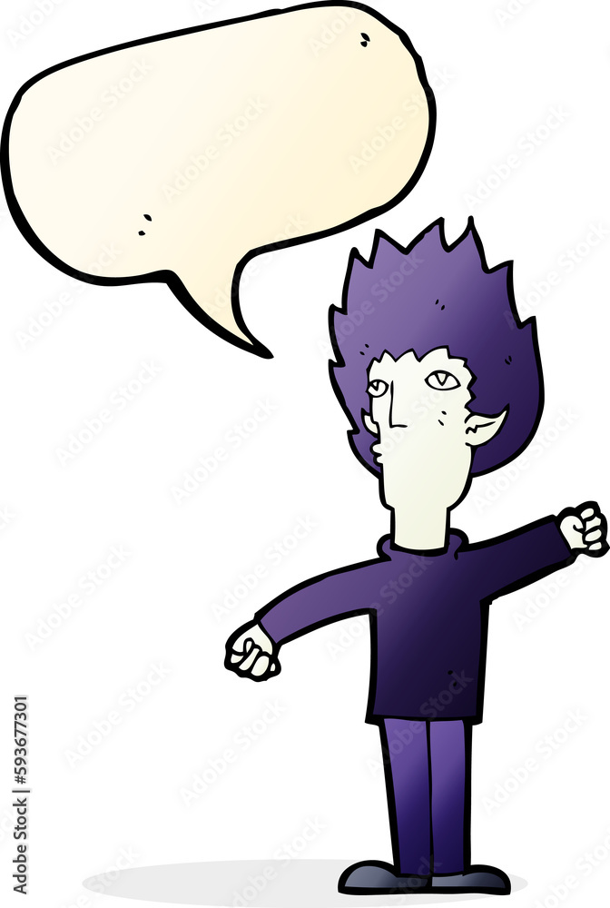 cartoon vampire man with speech bubble cartoon vampire man with speech bubble