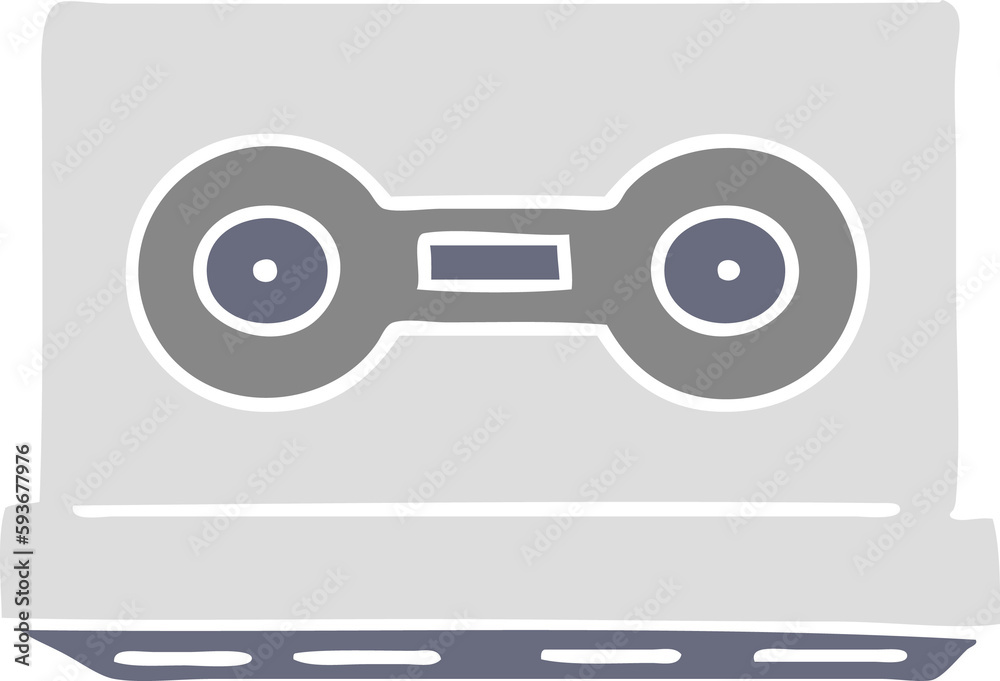 cartoon doodle of a retro cassette tape cartoon doodle of a retro cassette tape