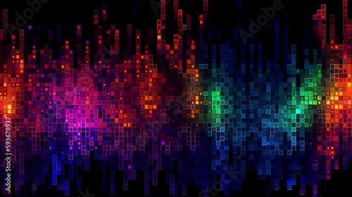 Binary fireworks digital Mosaic  barcode background wallpaper © Luc