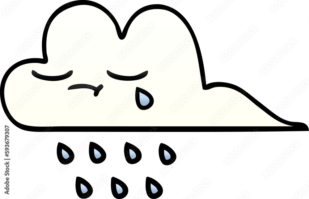 gradient shaded cartoon rain cloud gradient shaded cartoon rain cloud