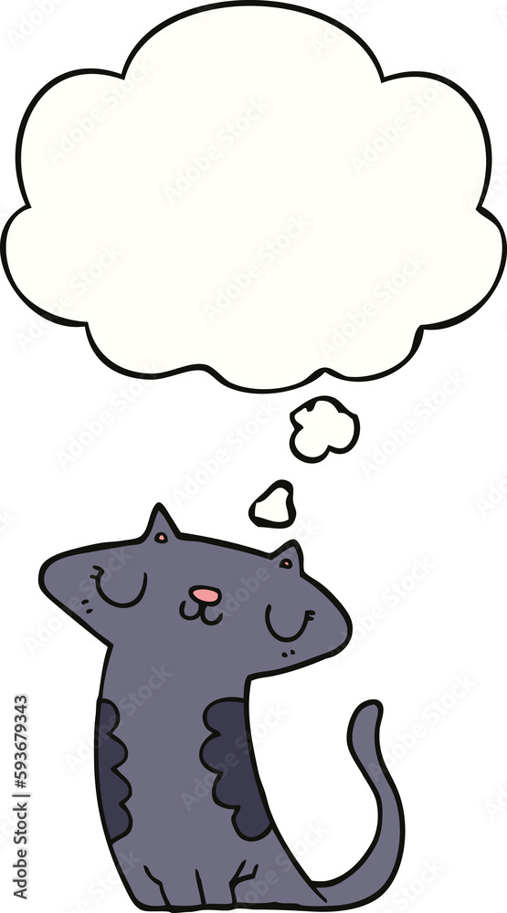 cartoon cat and thought bubble cartoon cat and thought bubble