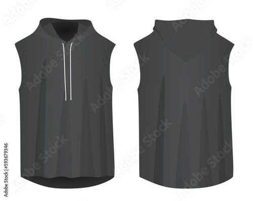 Grey hoodie top tank. vector illustration