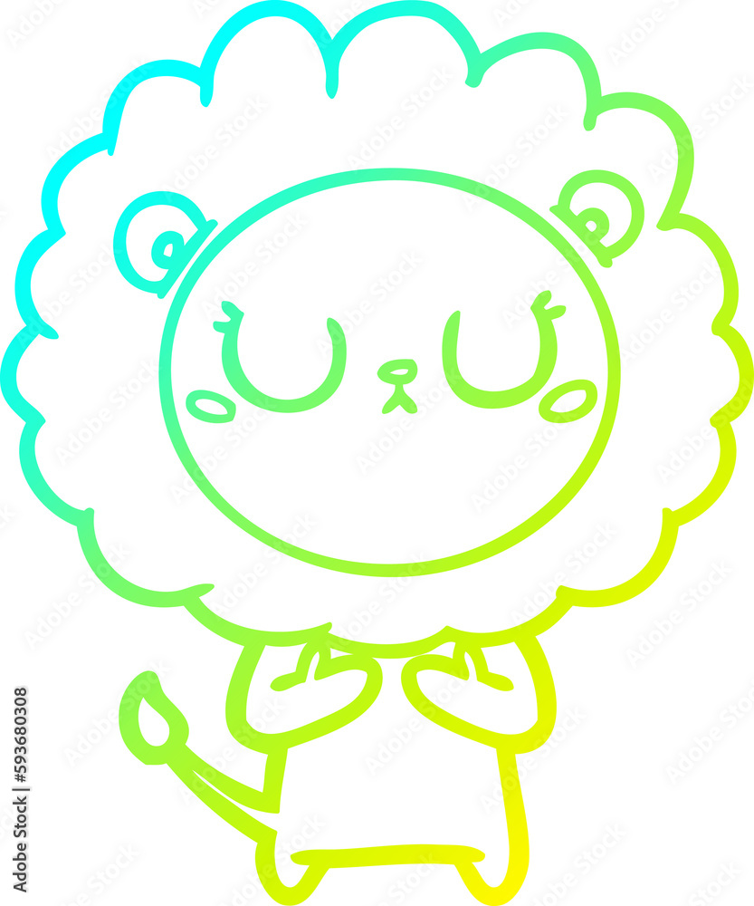 cold gradient line drawing cartoon lion cold gradient line drawing cartoon lion