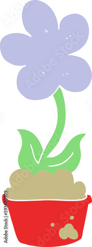 cute flat color style cartoon flower