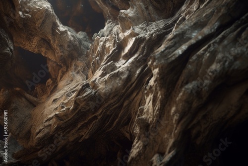 A close-up of a natural formation, such as a waterfall or cave, with unique detail and texture, Generative AI