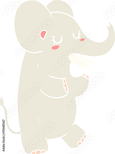 flat color style cartoon elephant