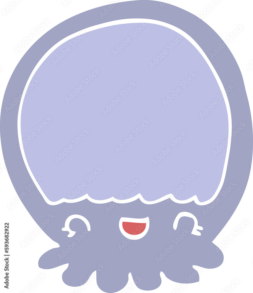 flat color style cartoon jellyfish flat color style cartoon jellyfish