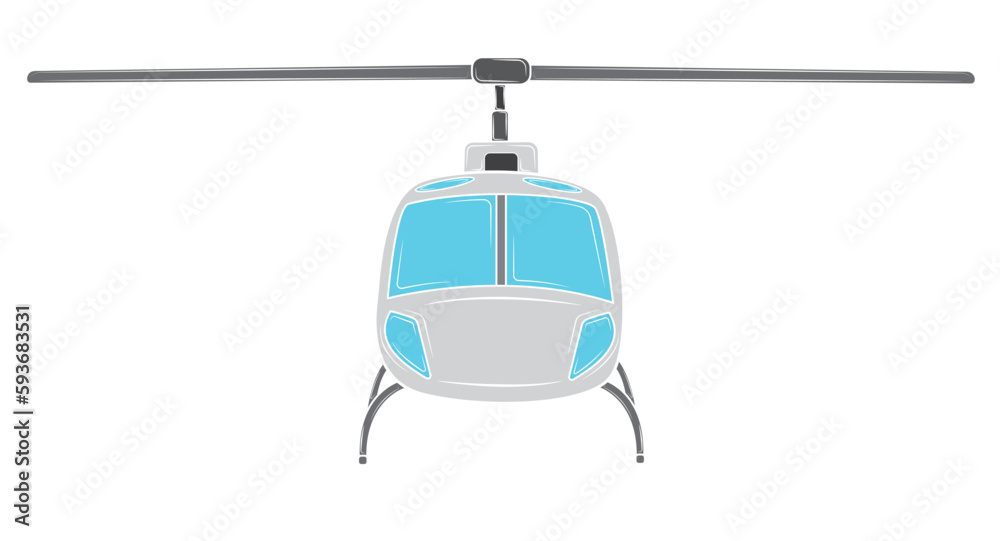 Realistic Helicopter isolated on white background. Vector illustration
