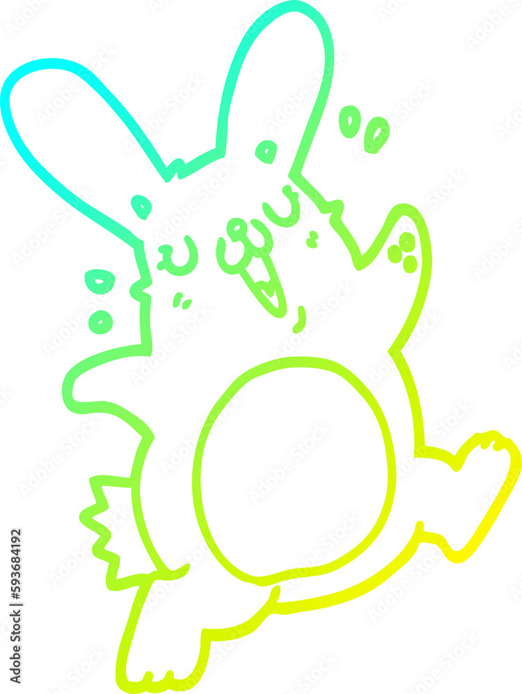 cold gradient line drawing cartoon rabbit cold gradient line drawing cartoon rabbit