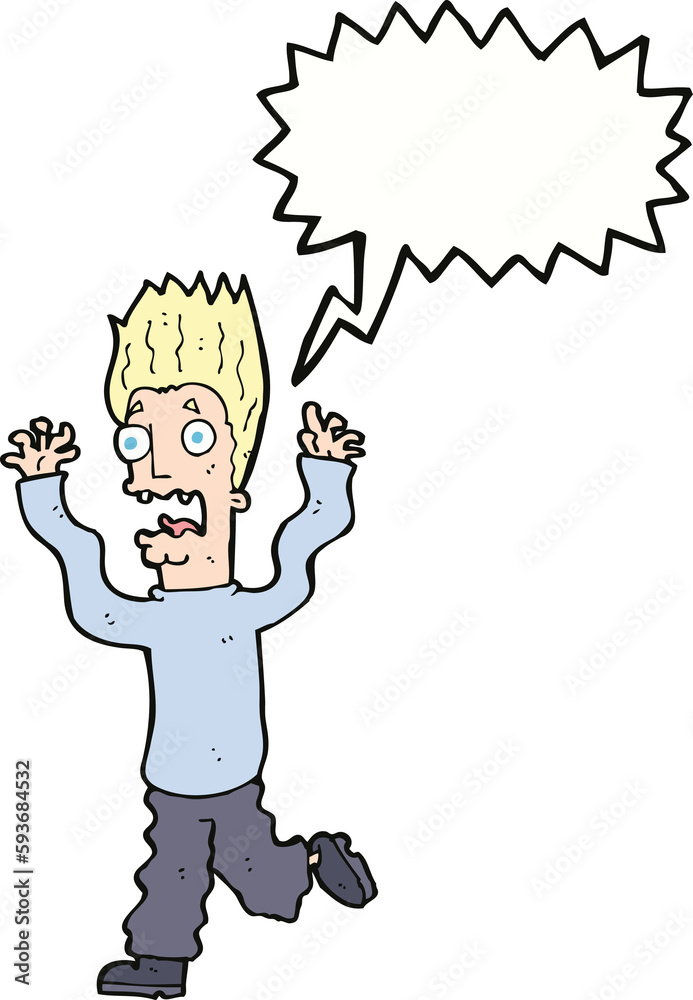 cartoon terrified man with speech bubble cartoon terrified man with speech bubble