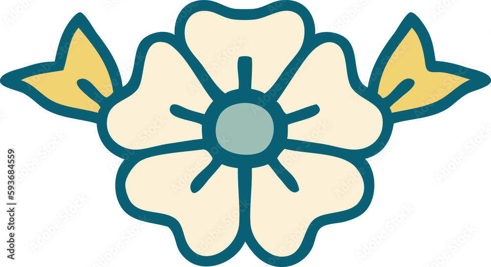 tattoo style icon of a flower