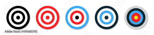 Archery targets. Archery target icon set. Dartboard icons. 