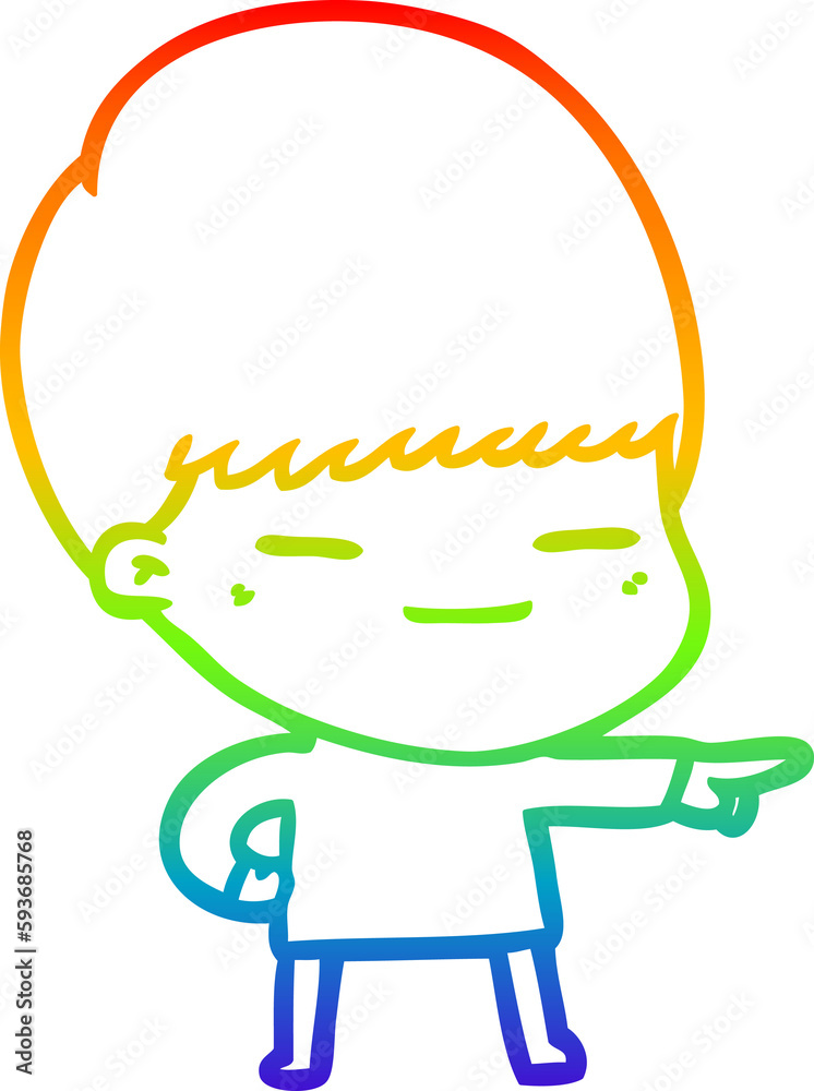 rainbow gradient line drawing cartoon smug boy rainbow gradient line drawing cartoon smug boy