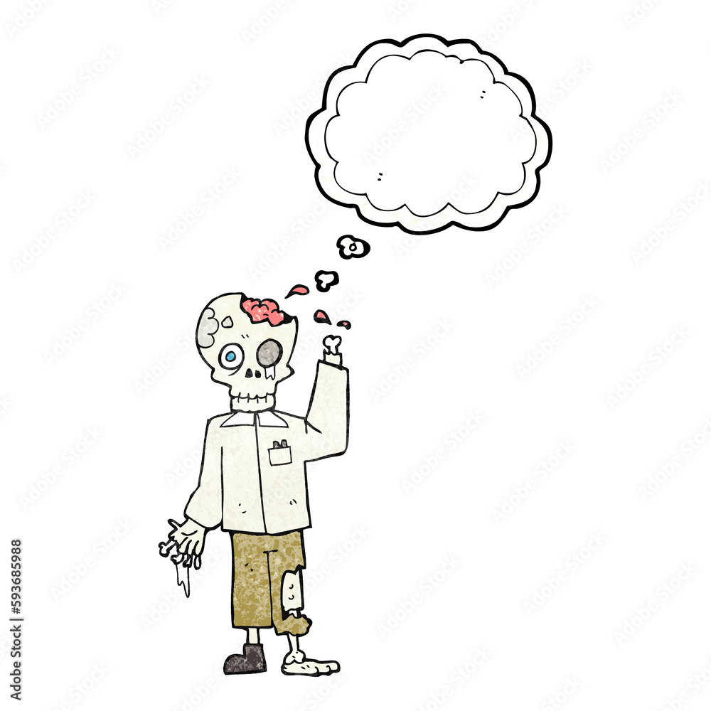 thought bubble textured cartoon zombie thought bubble textured cartoon zombie