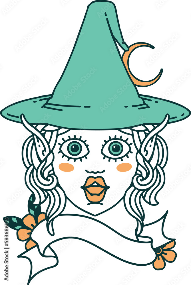 elf mage character face illustration elf mage character face illustration