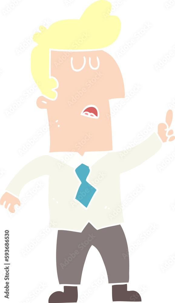 flat color illustration of a cartoon businessman flat color illustration of a cartoon businessman