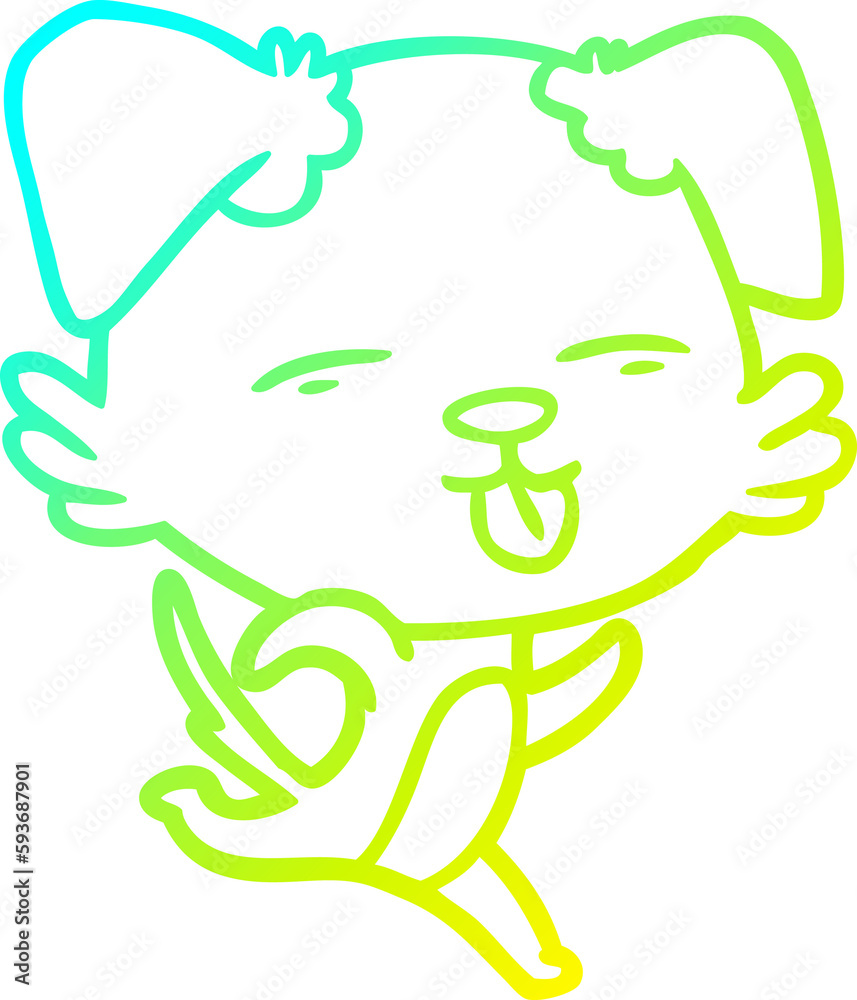 cold gradient line drawing cartoon dog sticking out tongue cold gradient line drawing cartoon dog sticking out tongue