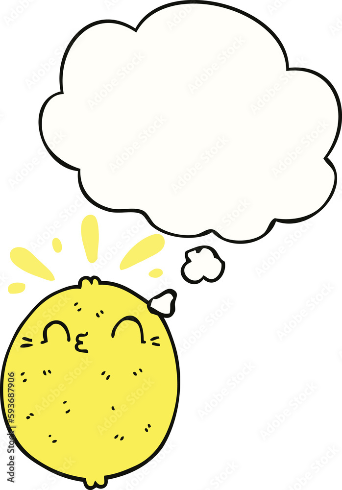 cute cartoon lemon and thought bubble cute cartoon lemon and thought bubble