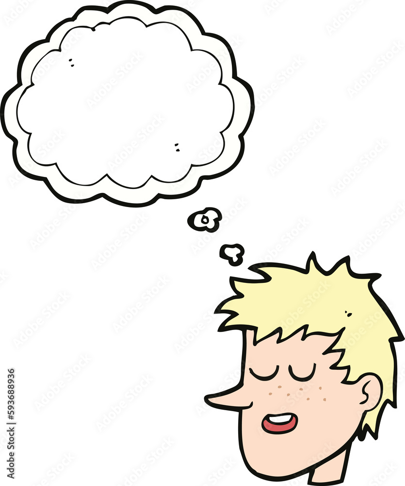 cartoon happy boy face with thought bubble cartoon happy boy face with thought bubble
