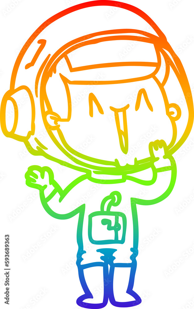 rainbow gradient line drawing laughing cartoon astronaut rainbow gradient line drawing laughing cartoon astronaut